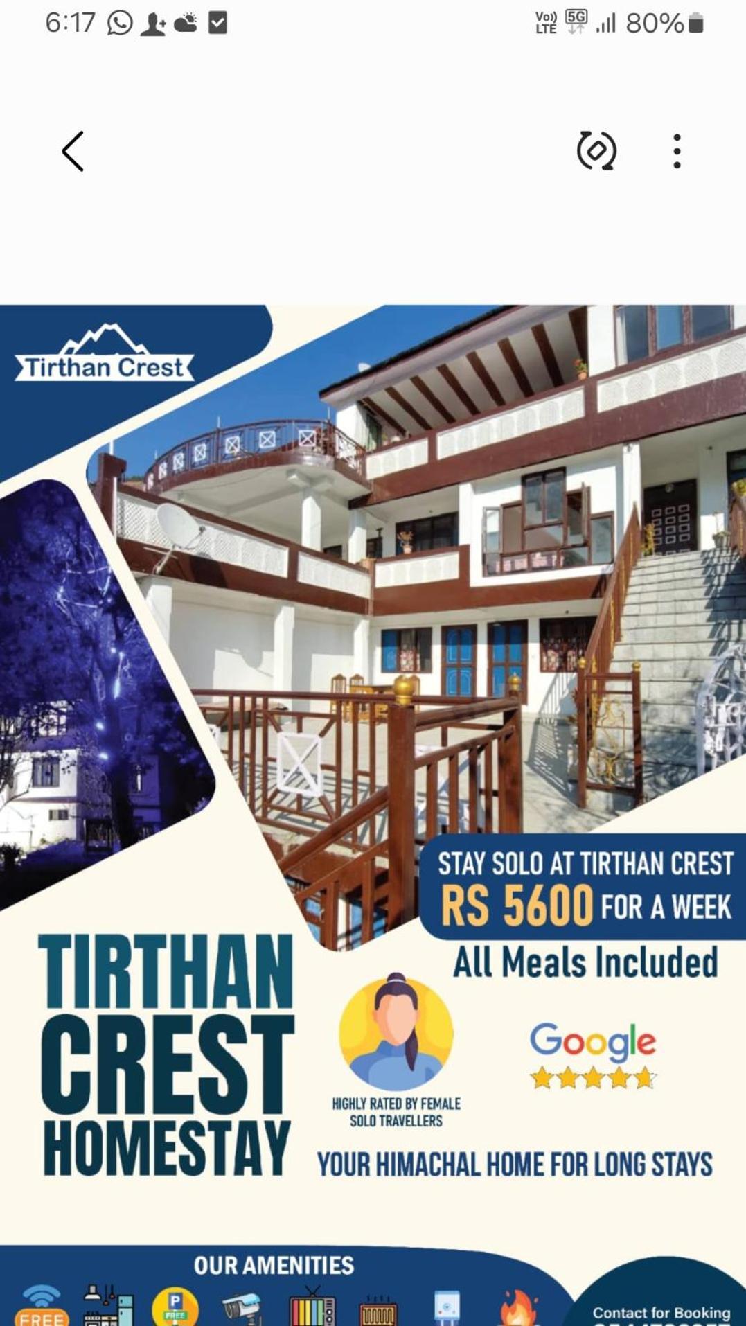 Tirthan Crest Homestay Banjār Exterior photo